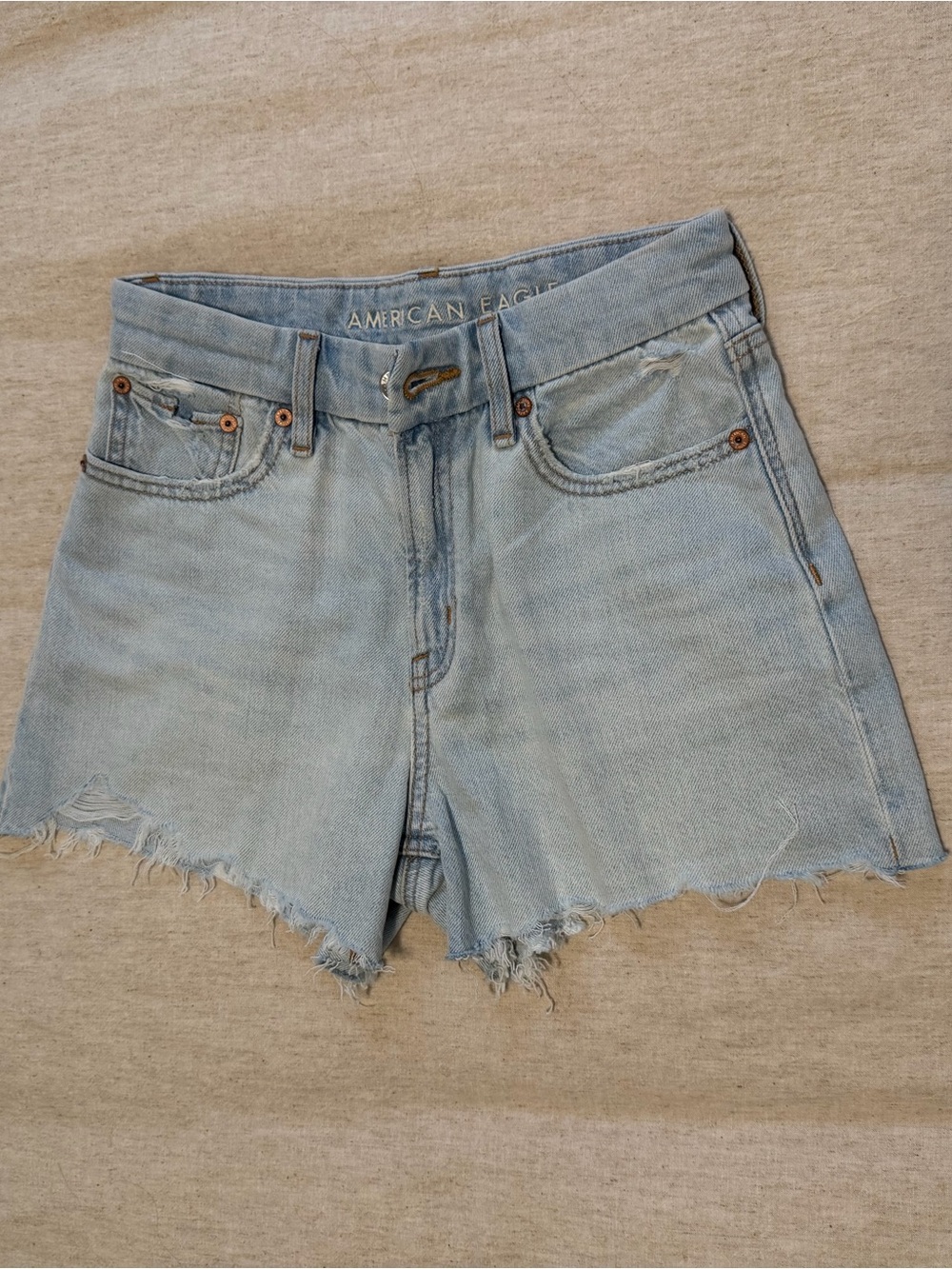 American Eagle Outfitters Faded Light Blue Denim Cutoff Shorts